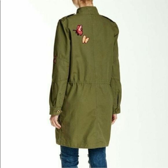 MELROSE And MARKET Women’s Butterfly Patch Army Green Jacket Size Small - Picture 10 of 12